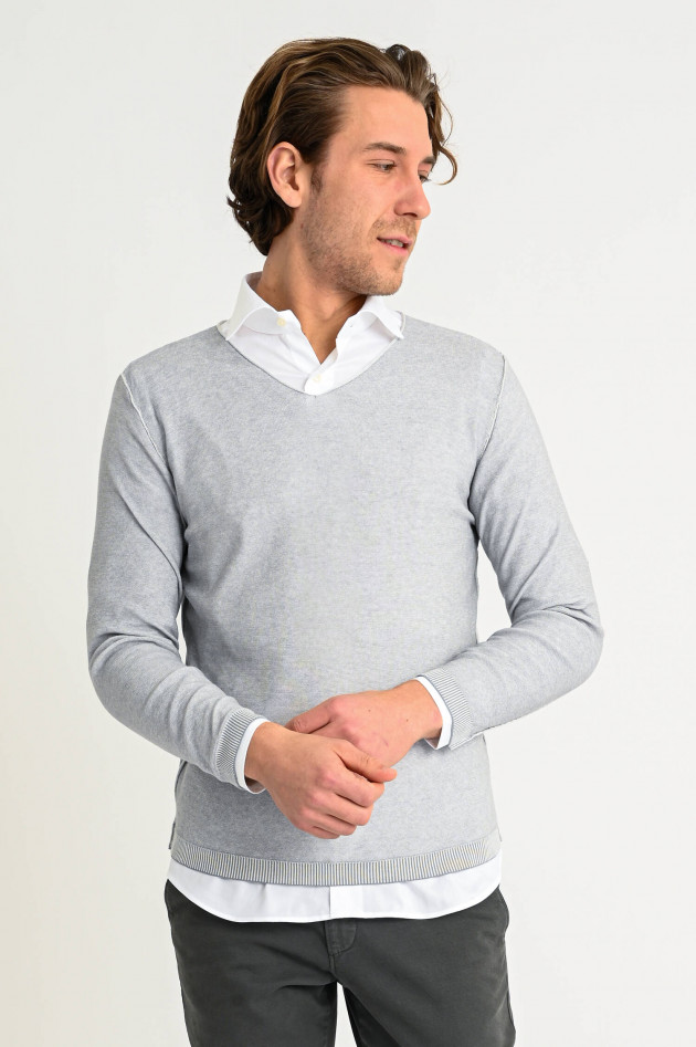 Phil Petter Leichter Strick Pullover in Silber