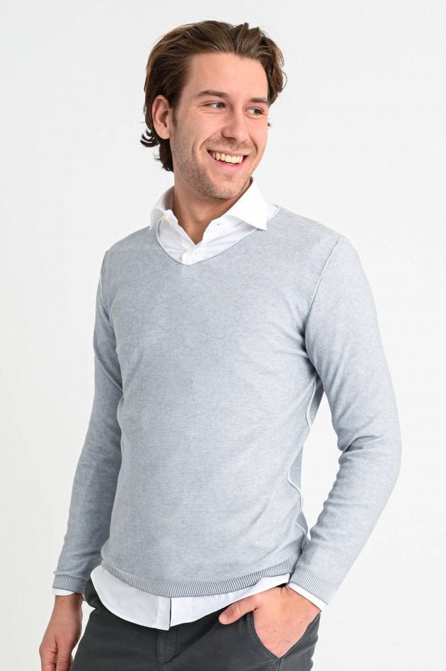 Phil Petter Leichter Strick Pullover in Silber
