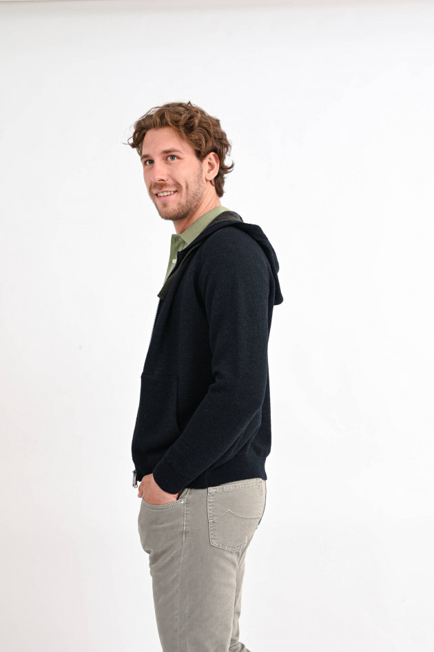 Phil Petter Hoodie aus Wollmix in Navy