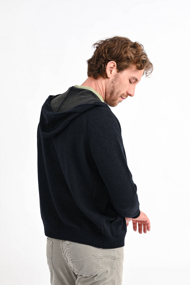 Phil Petter Hoodie aus Wollmix in Navy