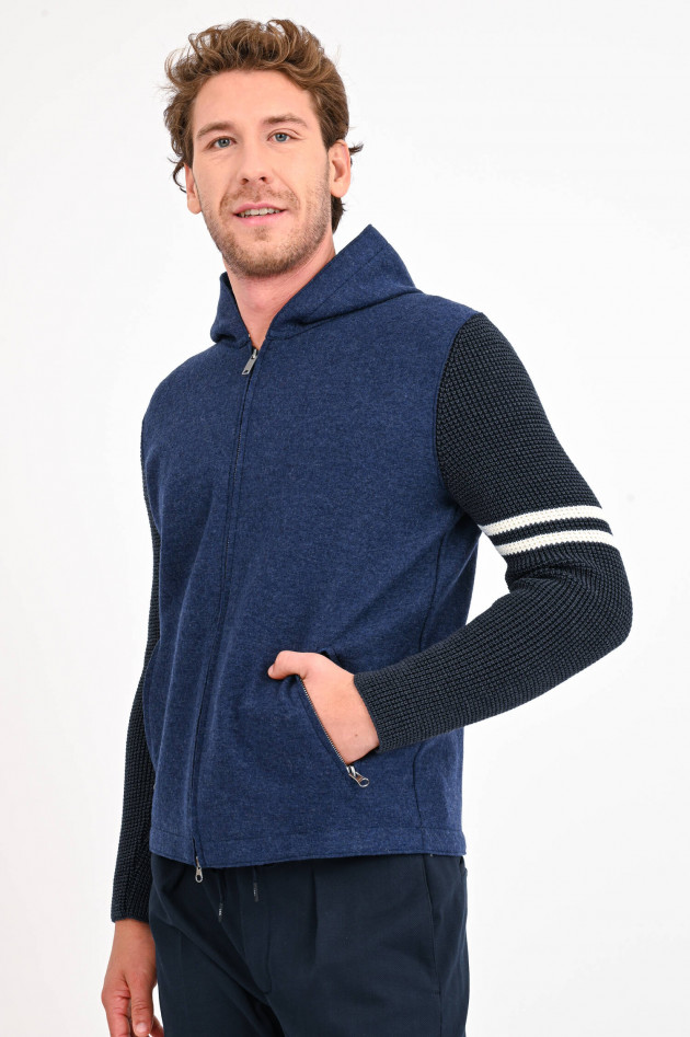 Phil Petter Lodenjacke mit Strick-Arm in Navy
