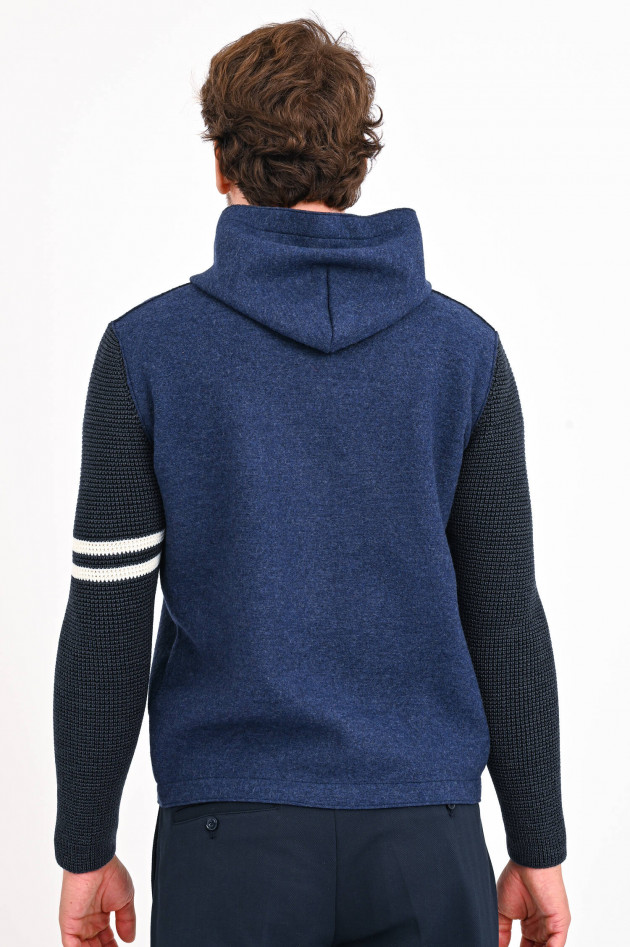 Phil Petter Lodenjacke mit Strick-Arm in Navy