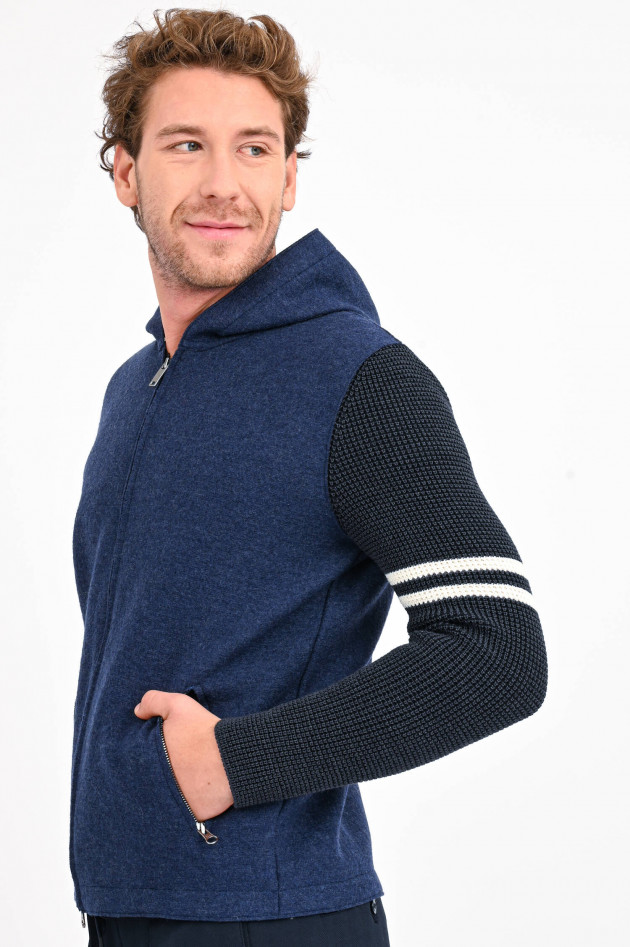 Phil Petter Lodenjacke mit Strick-Arm in Navy
