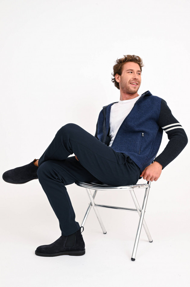 Phil Petter Lodenjacke mit Strick-Arm in Navy