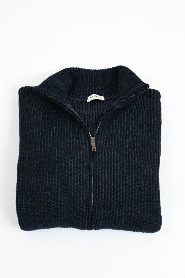 Phil Petter Strickjacke aus Woll-Mix in Navy