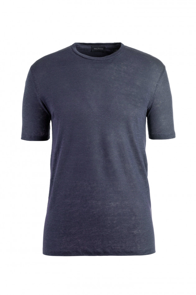 Phil Petter T-Shirt aus Leinen in Navy