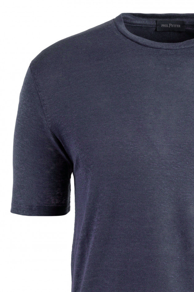 Phil Petter T-Shirt aus Leinen in Navy