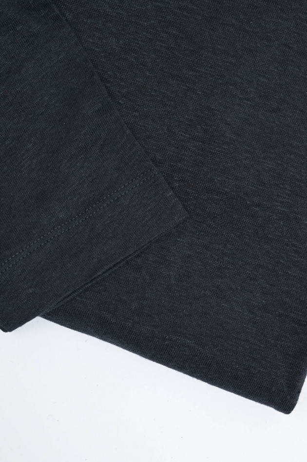Phil Petter Langarm-Shirt aus Leinen in Anthrazit