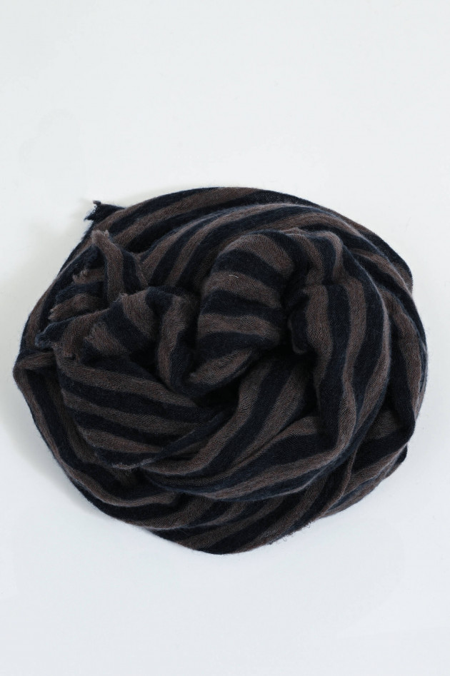 Phil Petter Schal aus reinem Cashmere in Navy/Coffee