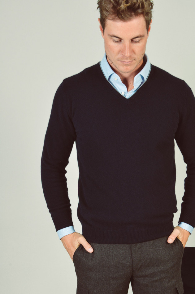 1868 V - Pullover aus Cashmere in Navy