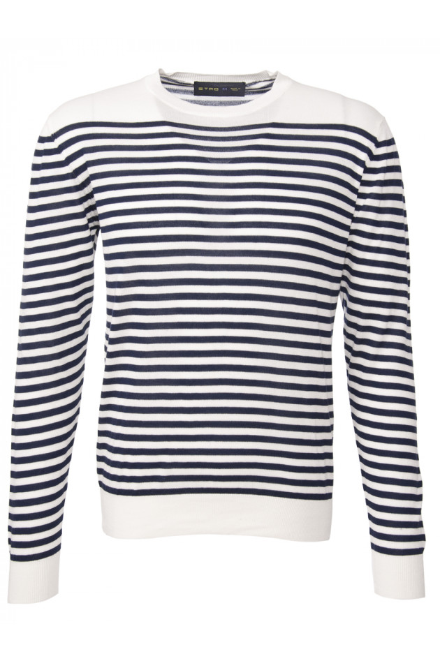Etro Pullover gestreift in Marine/Weiß