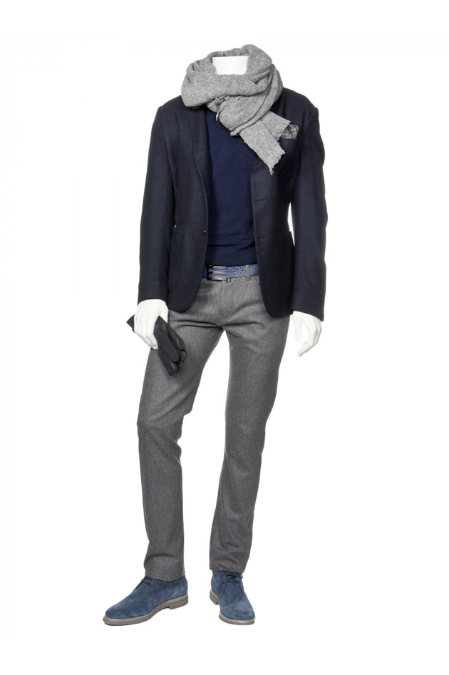 Etro Ledergürtel Blau/Braun strukturiert