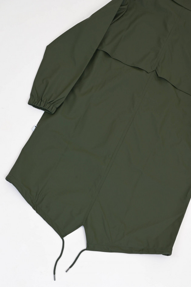 Rains Lange Regenjacke in Oliv