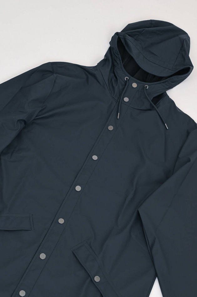 Rains Lange Regenjacke in Navy