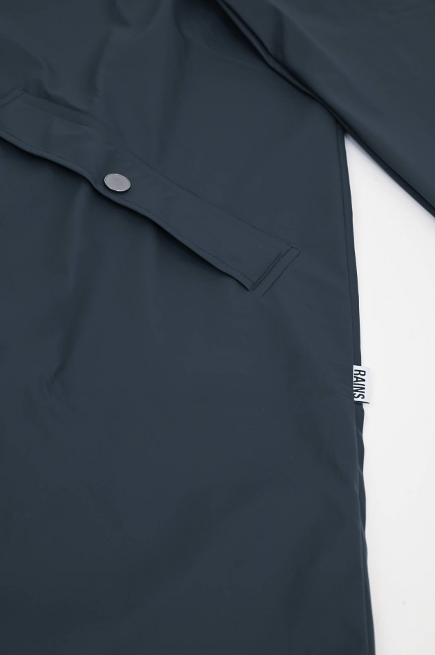 Rains Lange Regenjacke in Navy