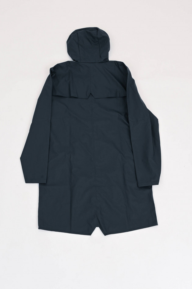 Rains Lange Regenjacke in Navy