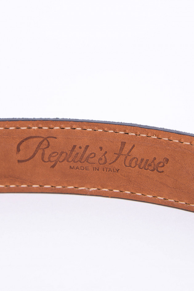Reptile's House Rauledergürtel VELOURS in Graublau