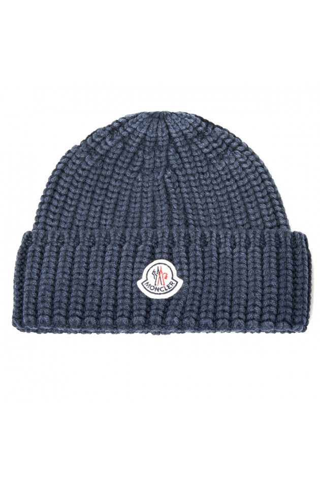 Moncler Rippstrickmütze BERRETTO in Blau