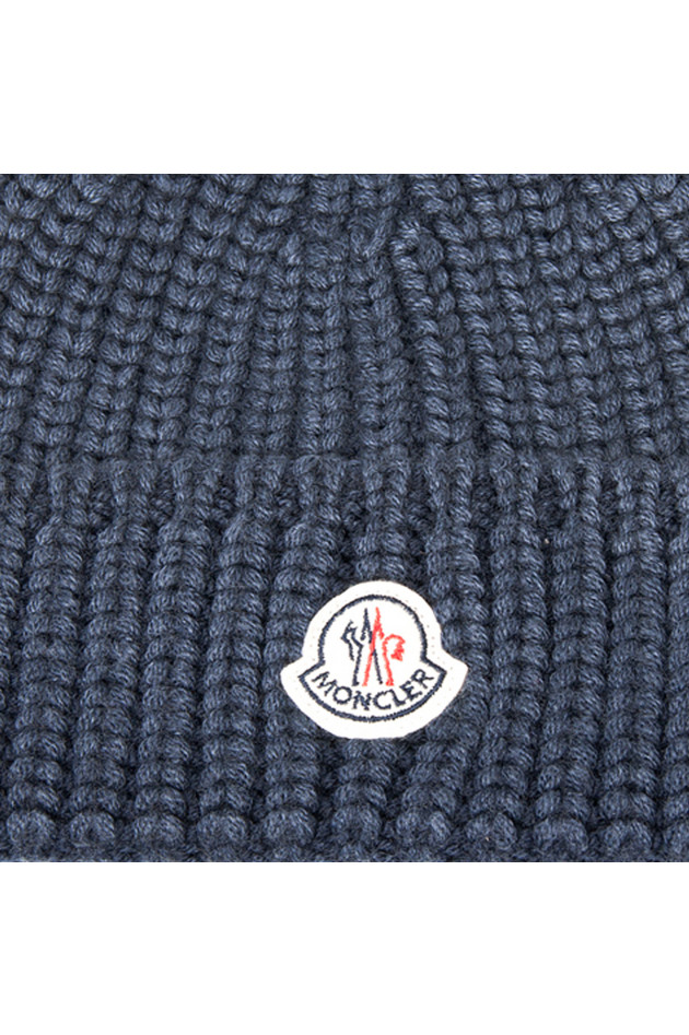 Moncler Rippstrickmütze BERRETTO in Blau