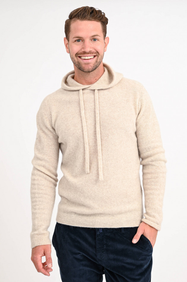 Roberto Collina Hoodie aus Cashmere in Sand