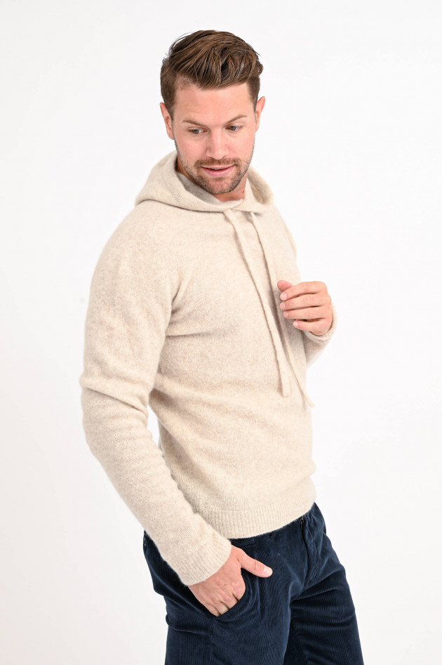 Roberto Collina Hoodie aus Cashmere in Sand