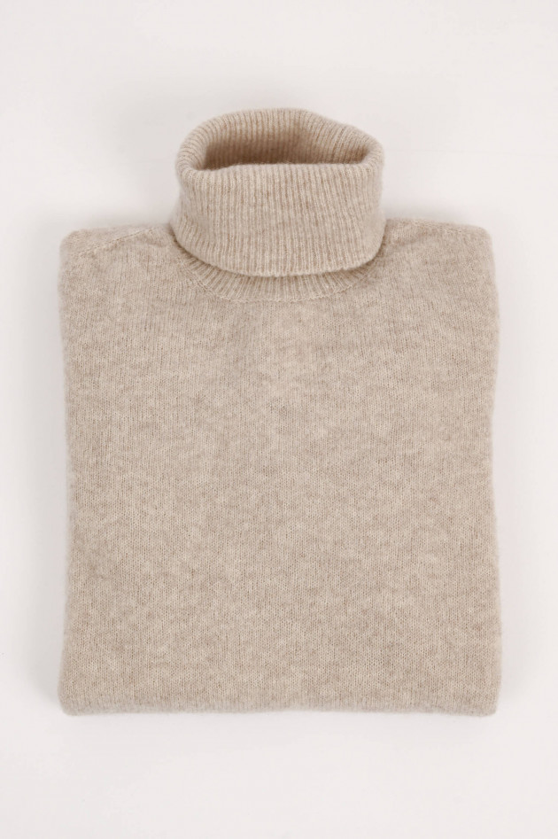 Roberto Collina Cashmix Rollkragenpullover in Beige