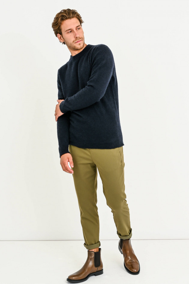 Roberto Collina Pullover aus Seiden-Kaschmir-Mix in Navy