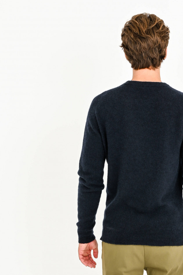 Roberto Collina Pullover aus Seiden-Kaschmir-Mix in Navy
