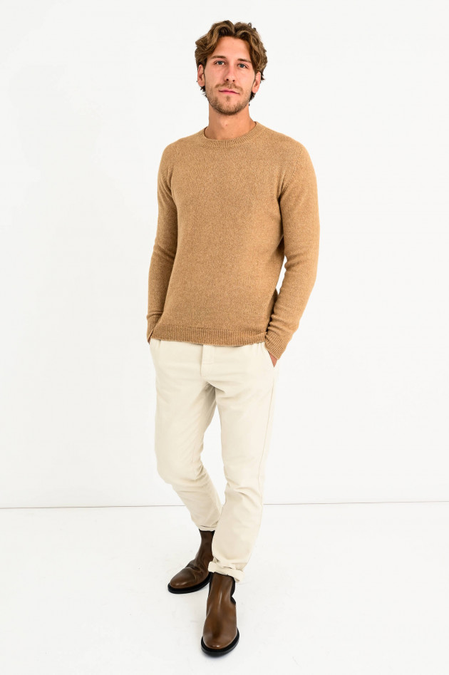 Roberto Collina Rundhals Pullover in Camel