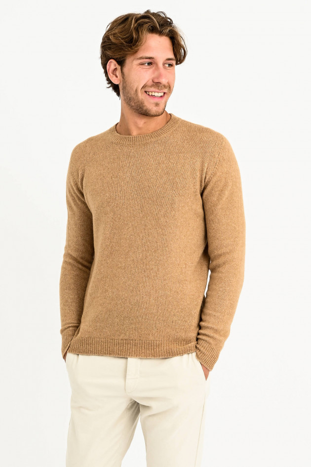 Roberto Collina Rundhals Pullover in Camel