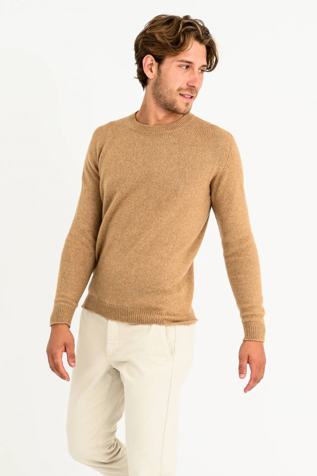 Roberto Collina Rundhals Pullover in Camel