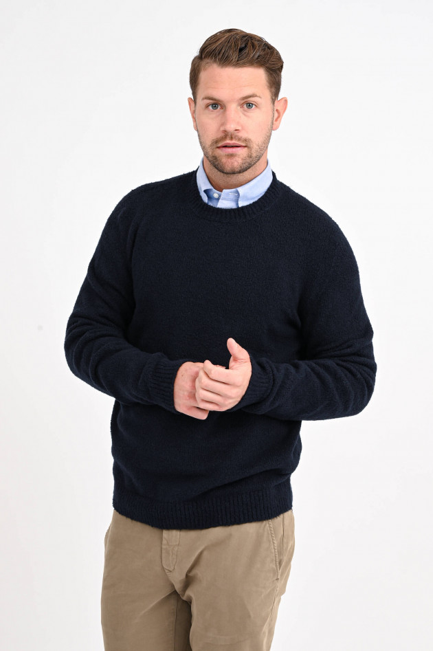 Roberto Collina Pullover aus Baumwollmix in Navy