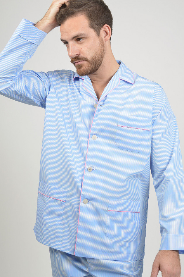 Roberto Ricetti Schlafanzug 2 - teilig in Blau/Weiß/Rosa