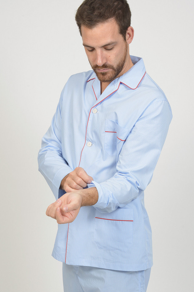Roberto Ricetti Schlafanzug 2 - teilig in Blau/Weiß/Rot