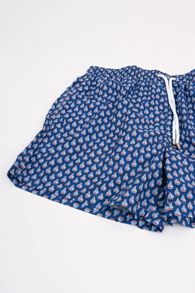 Rosi Collection Badehose mit Boot-Print in Blau