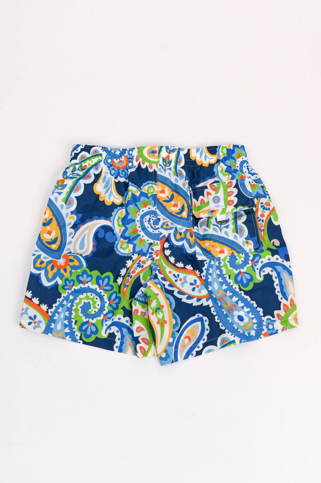 Rosi Collection Badehose mit floralem Print in Multicolor/Blau