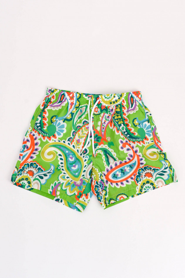 Rosi Collection Badehose mit floralem Print in Multicolor/Grün