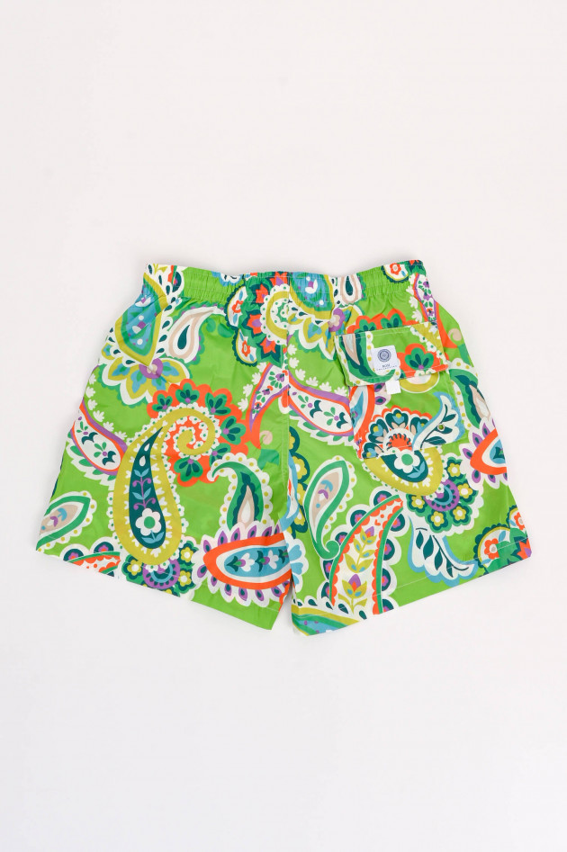Rosi Collection Badehose mit floralem Print in Multicolor/Grün