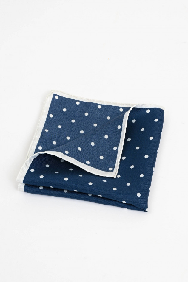 Rosi Collection Einstecktuch aus Seide in Blau/Weiß