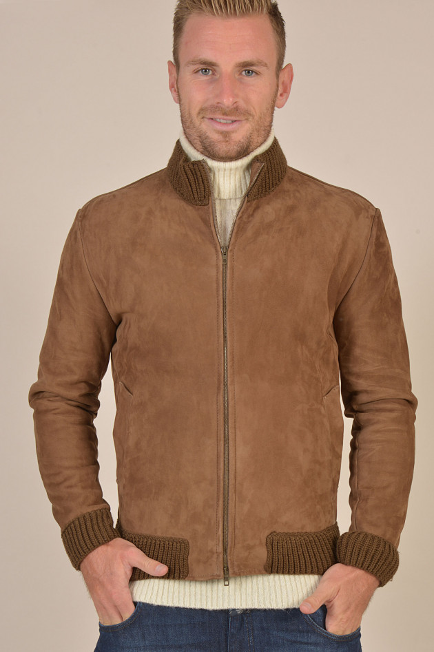 Salvatore Santoro Lederjacke in Braun