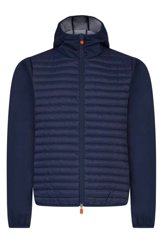 Save the duck Kapuzenjacke mit Steppfront in Navy