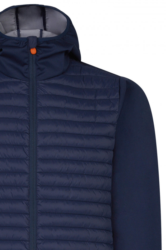 Save the duck Kapuzenjacke mit Steppfront in Navy