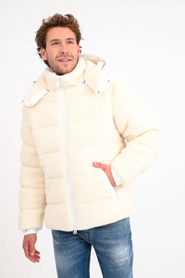 Save the duck Nachhaltige Steppjacke CRIS mit Teddyfell in Weiß