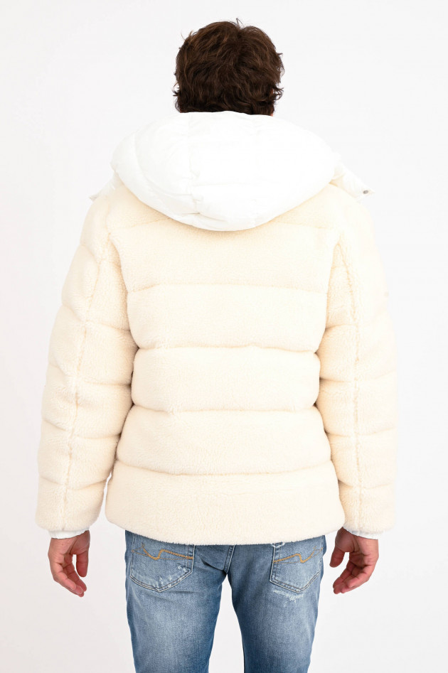 Save the duck Nachhaltige Steppjacke CRIS mit Teddyfell in Weiß