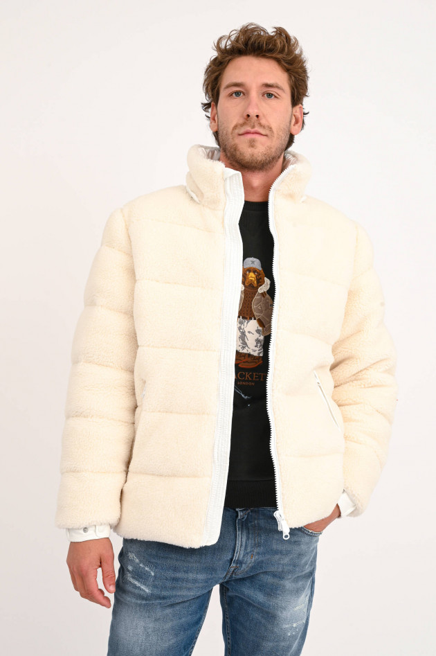 Save the duck Nachhaltige Steppjacke CRIS mit Teddyfell in Weiß