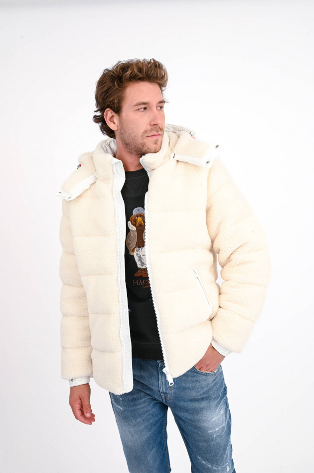 Save the duck Nachhaltige Steppjacke CRIS mit Teddyfell in Weiß