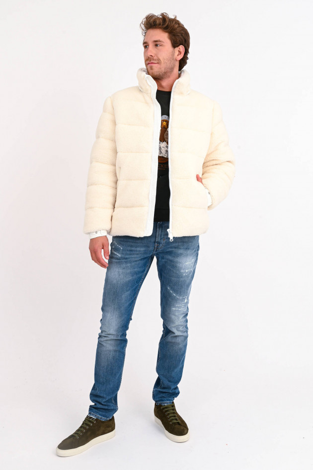Save the duck Nachhaltige Steppjacke CRIS mit Teddyfell in Weiß