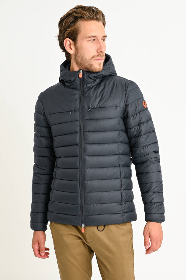 Save the duck Steppjacke mit Kapuze in Grünschwarz