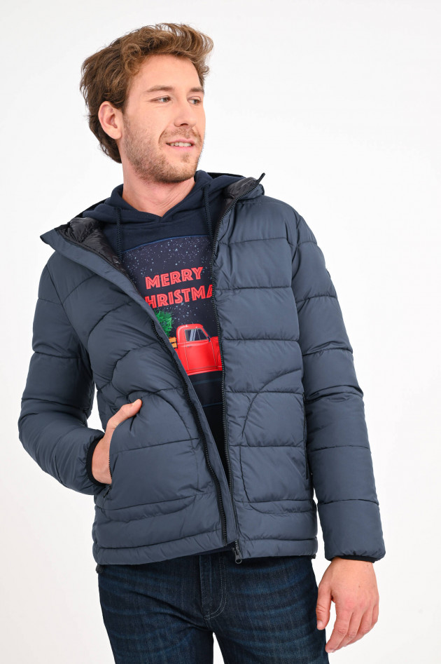 Scalpers Steppjacke mit Kapuze in Navy