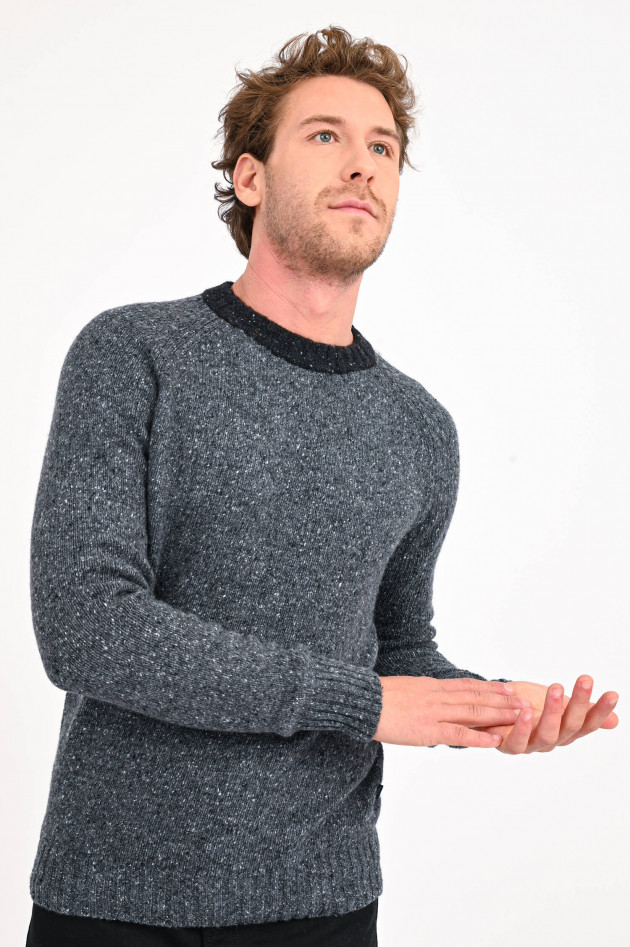 Scalpers Melierter Strickpullover in Dunkelgrau